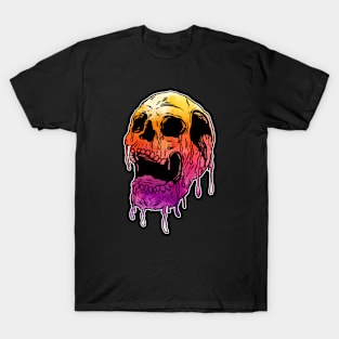 Watercolour Dripping Skull T-Shirt